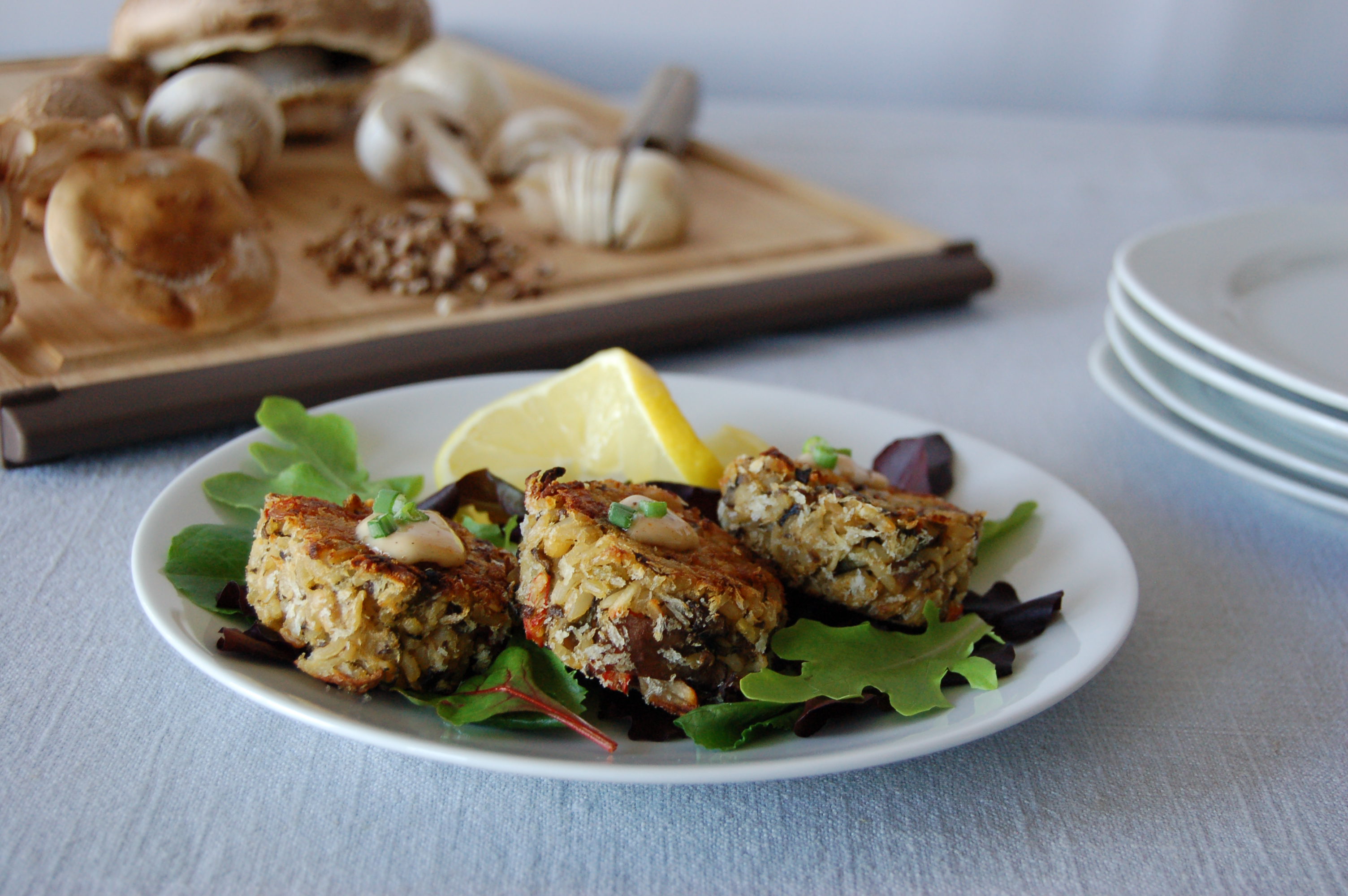 Heather's Florida Kitchen Crab & Mushroom Cakes with Chipotle Aioli