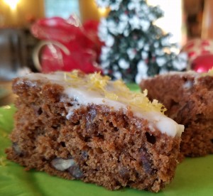 Gingerbread Pecan Bars with Lemon Buttercream Glaze