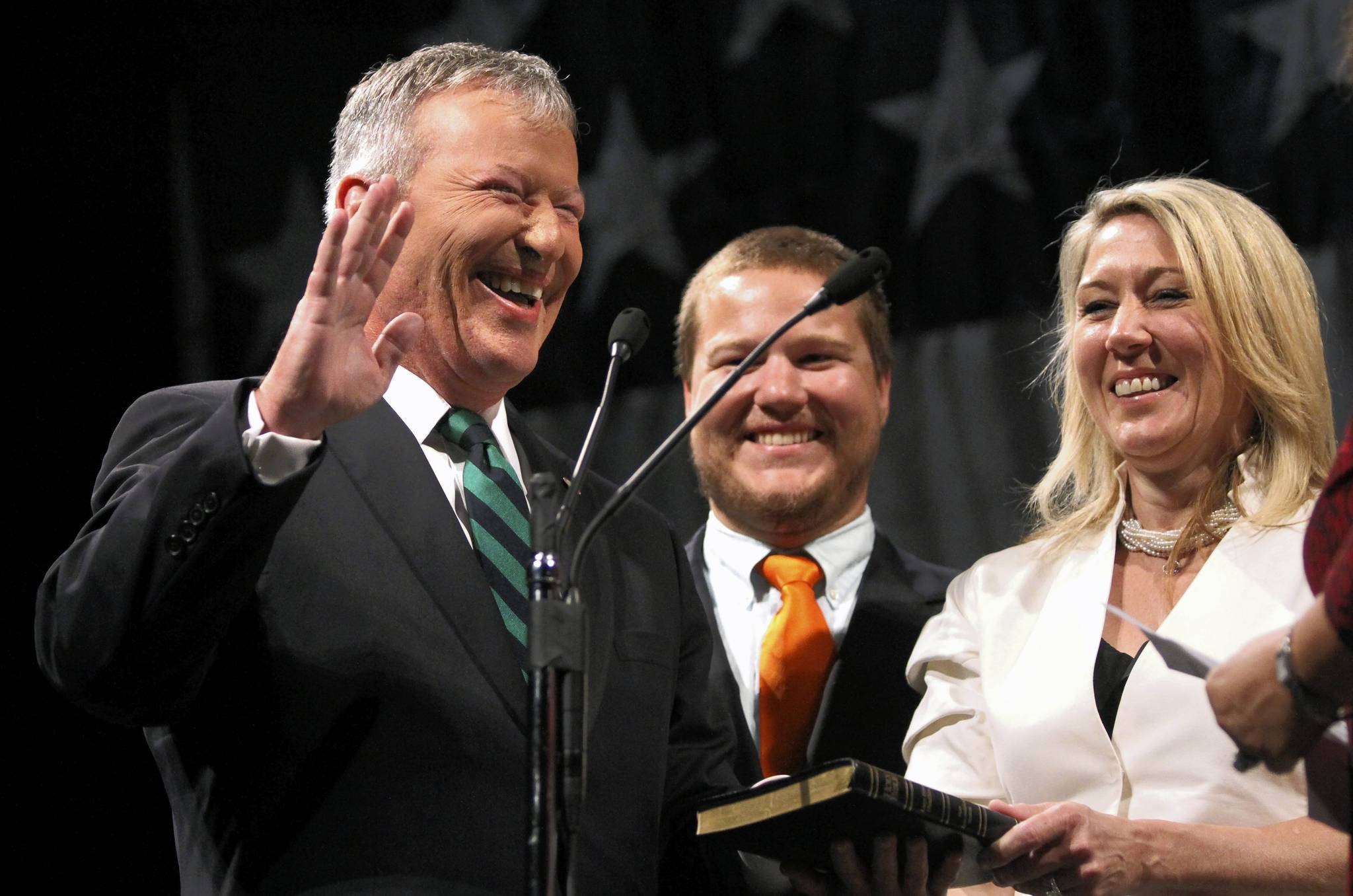 Orlando Mayor Buddy Dyer giggling during one of his many swearing in ceremonies/Photo courtesy of the Orlando Sentinel