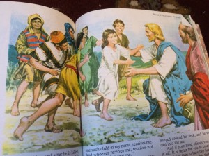 Jesus teaches the little children